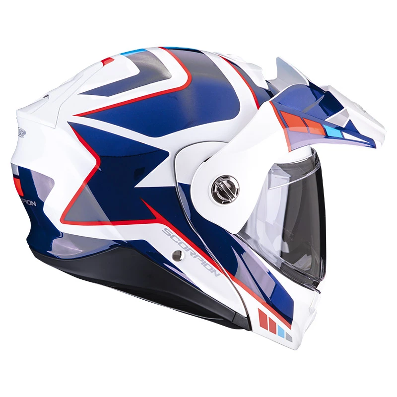 Policarbonato Casco Modulare Scorpion Adx-2 Camino Bianco Blu Rosso 5 Policarbonato Casco Modulare Scorpion Adx-2 Camino Bianco Blu Rosso - immagine 3