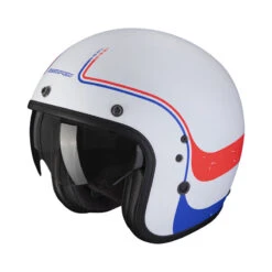 Custom Casco Scorpion Belfast Evo Soul Bianco Blu Rosso