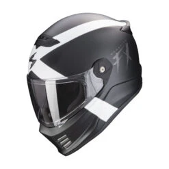 Fibra Casco Scorpion Covert Fx Gallus Nero Opaco Bianco