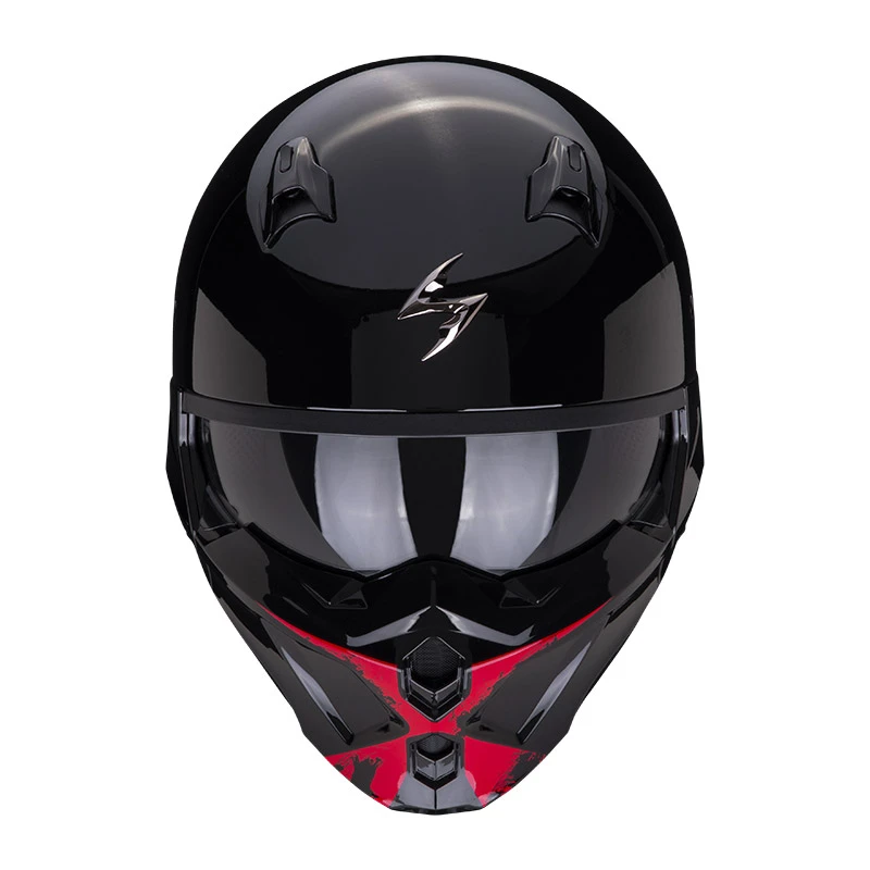 Mentoniera Removibile Casco Scorpion Covert X Tanker Nero Rosso 4 Mentoniera Removibile Casco Scorpion Covert X Tanker Nero Rosso - immagine 2