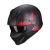 Mentoniera Removibile Casco Scorpion Covert X Tattoo Nero Opaco Rosso -Scorpion scorpion covertx tattoo rosso