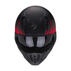 Mentoniera Removibile Casco Scorpion Covert X Tattoo Nero Opaco Rosso -Scorpion scorpion covertx tattoo rosso 2