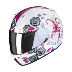 Policarbonato Casco Scorpion Exo 390 Chica 2 Bianco Rosa