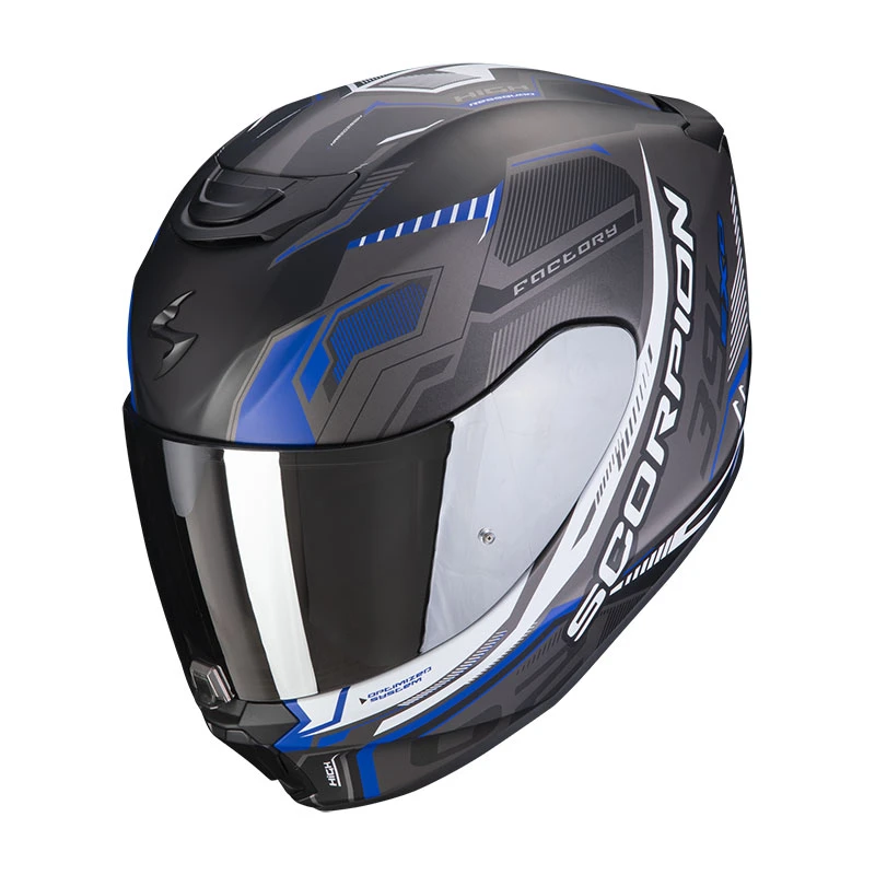 Policarbonato Casco Scorpion Exo 391 Haut Nero Opaco Blu 3 Policarbonato Casco Scorpion Exo 391 Haut Nero Opaco Blu
