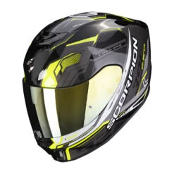 Policarbonato Casco Scorpion Exo 391 Haut Nero Argento Giallo