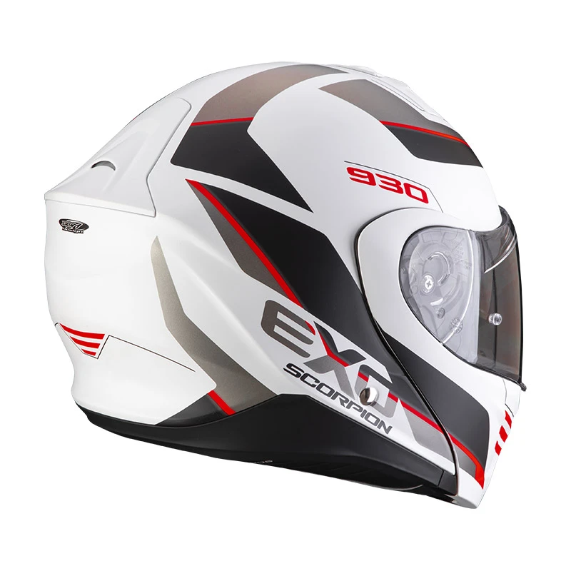 Policarbonato Casco Modulare Scorpion Exo 930 Navig Bianco Rosso 5 Policarbonato Casco Modulare Scorpion Exo 930 Navig Bianco Rosso - immagine 3