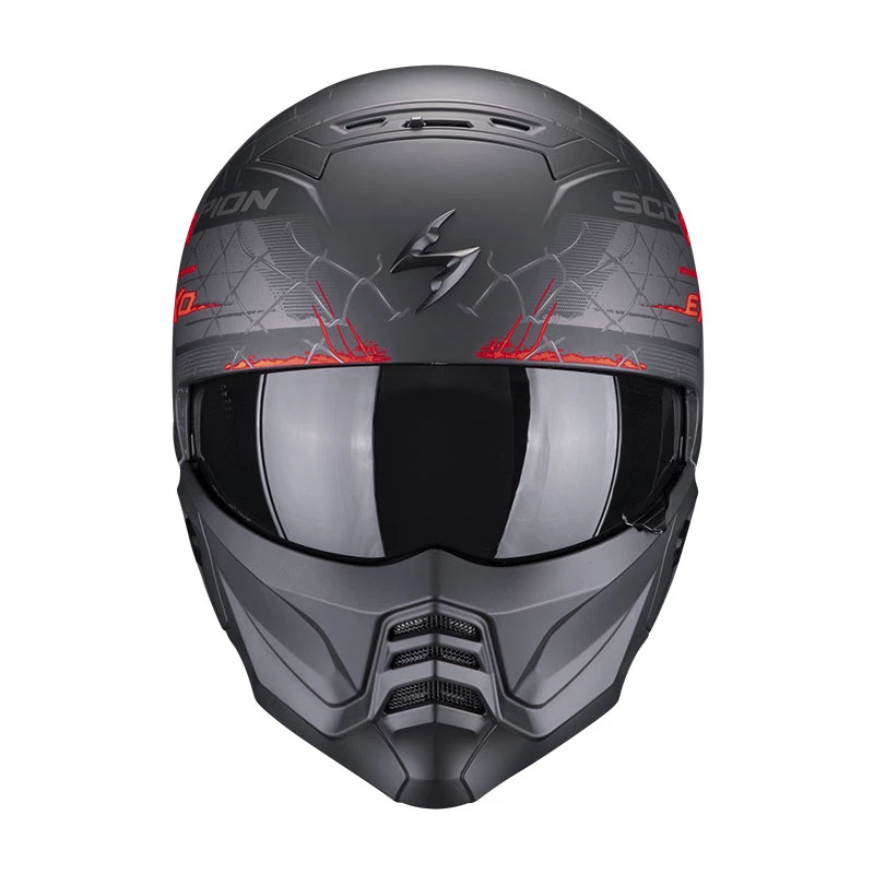 Mentoniera Removibile Casco Scorpion Exo Combat 2 Xenon Nero Opaco Rosso 4 Mentoniera Removibile Casco Scorpion Exo Combat 2 Xenon Nero Opaco Rosso - immagine 2