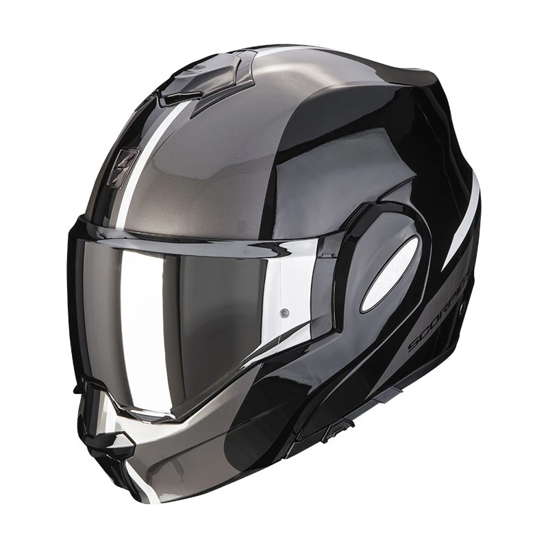 Policarbonato Casco Scorpion Exo Tech Evo Forza Nero Argento 3 Policarbonato Casco Scorpion Exo Tech Evo Forza Nero Argento