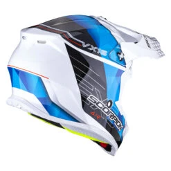 Policarbonato Casco Scorpion Vx-16 Evo Air Gem Bianco Blu -Scorpion scorpion vx16 evo air gem blu 3