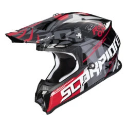 Policarbonato Casco Scorpion Vx-16 Evo Air Rok Bagoros Rosso