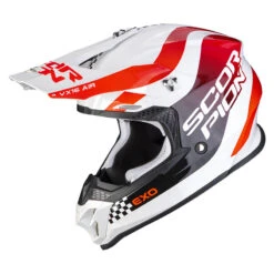Policarbonato Casco Scorpion Vx-16 Evo Air Soul Bianco Rosso