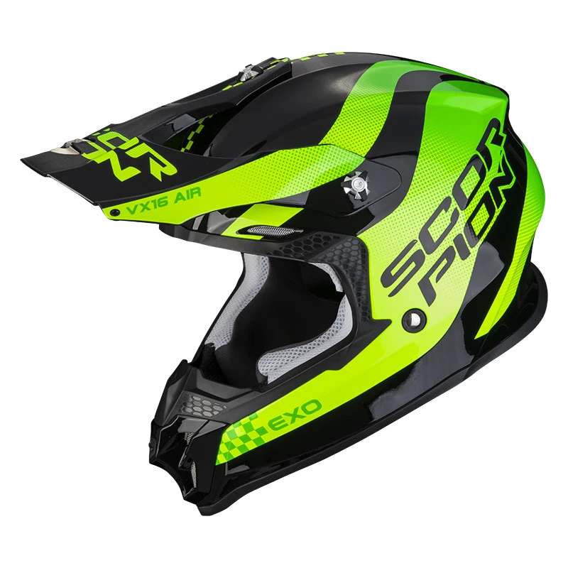 Policarbonato Casco Scorpion Vx-16 Evo Air Soul Nero Verde 2 Policarbonato Casco Scorpion Vx-16 Evo Air Soul Nero Verde