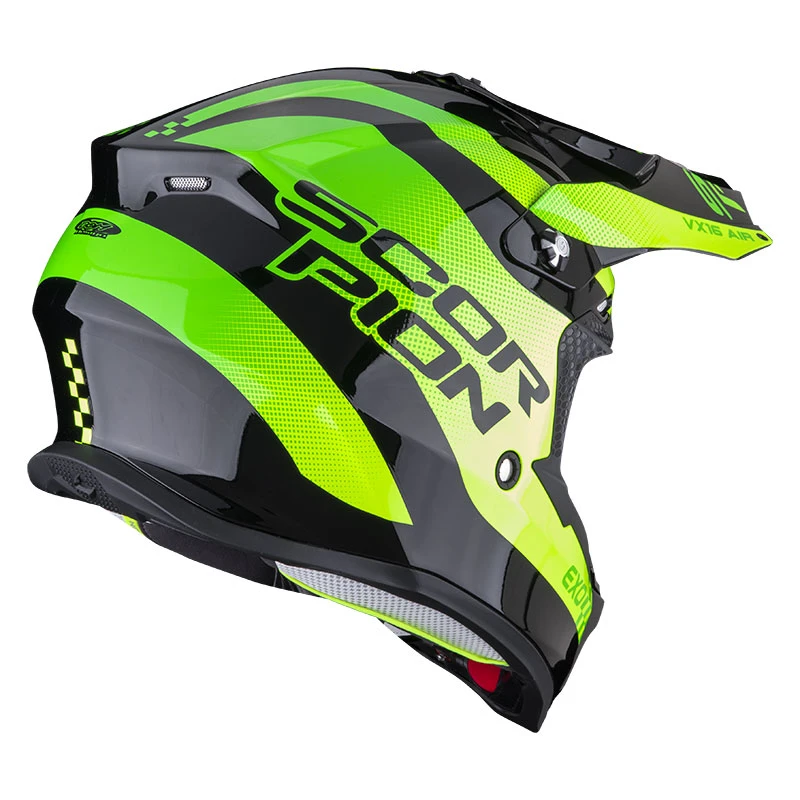 Policarbonato Casco Scorpion Vx-16 Evo Air Soul Nero Verde 4 Policarbonato Casco Scorpion Vx-16 Evo Air Soul Nero Verde - immagine 3