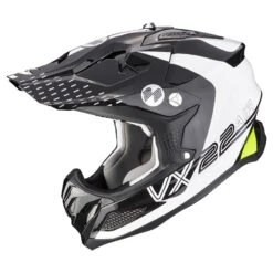 Fibra Casco Scorpion Vx-22 Air Ares Bianco Nero Giallo