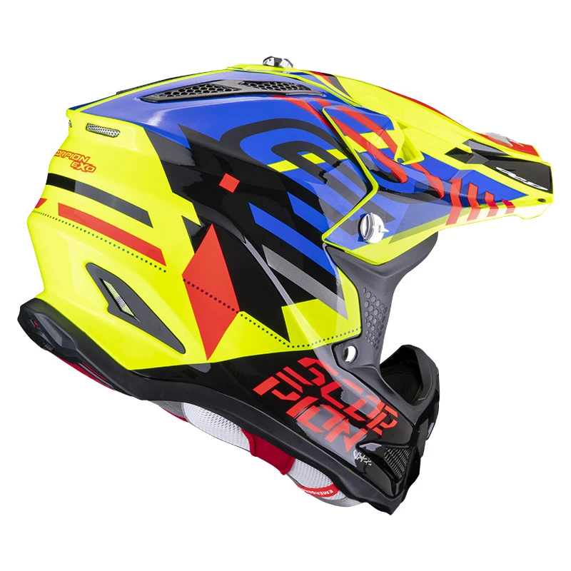 Fibra Casco Scorpion Vx-22 Air Neox Giallo Blu Rosso 3 Fibra Casco Scorpion Vx-22 Air Neox Giallo Blu Rosso